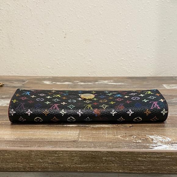 Louis Vuitton Black Murakami Multicolor Monogram Sarah Wallet - Picture 12 of 13